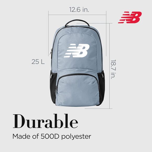 NEW New Balance Backpack Gray/Gunmetal LAB13506-020 Unisex Laptop Bag - Picture 2 of 9